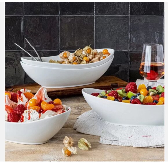 NEW! Over & Back Stoneware Serving Bowls in White 4 Piece - Picture 3 of 7